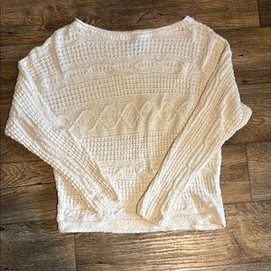 Abercrombie & Fitch Cream Crew Neck Sweater with Textured Knit